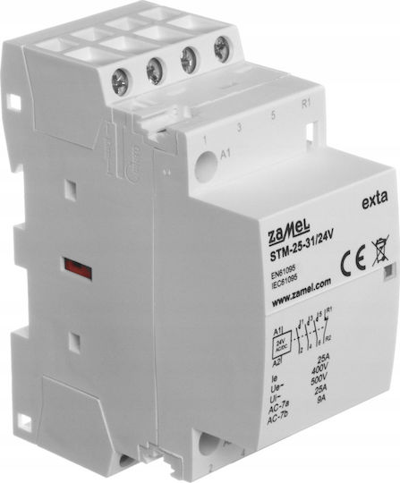 25A 3Z+1R 24V AC DC Installation Modular Contactor Type STM-25-31/24V EXT10000293