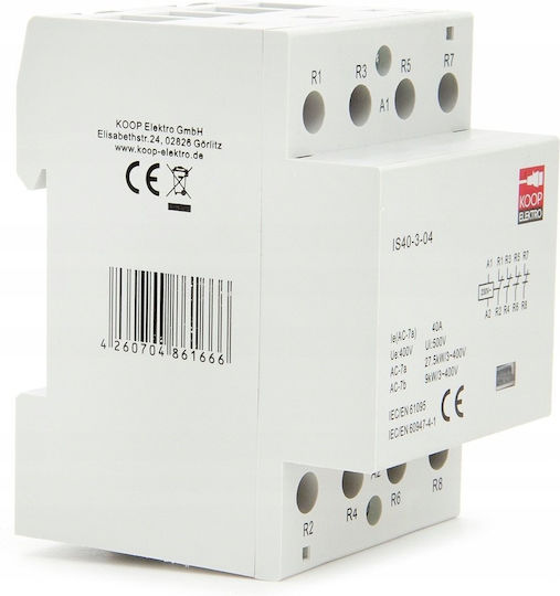 Ρελέ Ράγας 40A Τριπολικό με Τάση 230V