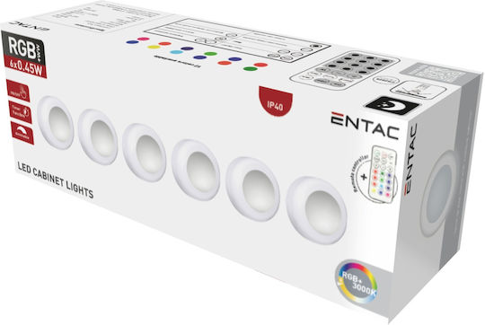 Entac Декоративно Осветително Тяло E27 RGB 6 бр 6.2x6.2 см
