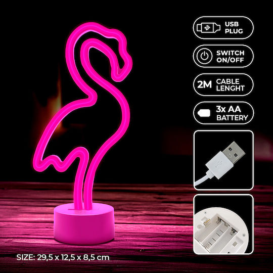 Neon Led On Stand Flamingo Pink Usb-c Fsc-11 Forever Light