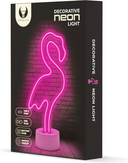 Neon Led On Stand Flamingo Pink Usb-c Fsc-11 Forever Light