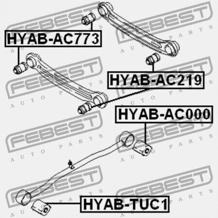 Control Arm Bushes Hyundai Accent 00 55119-25000 Hyabac000-10427