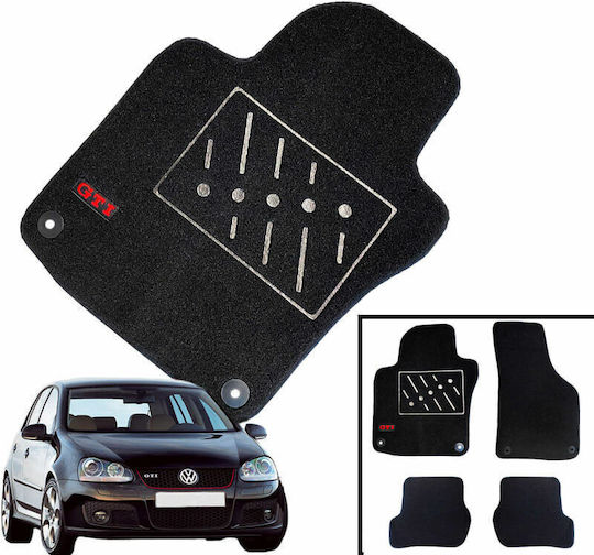 Carner Σετ Μπροστινά και Πίσω Πατάκια 4τμχ για Volkswagen Golf Μαύρα