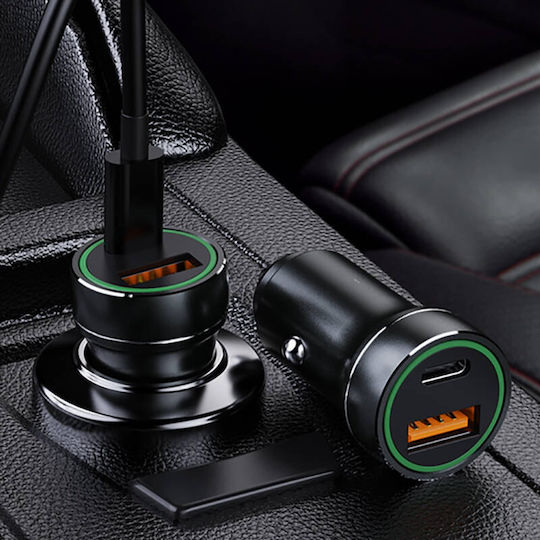 Jellico F4 Handy-Autoladegerät 20W mit Anschlüssen: 1xUSB-A 1xType-C Schwarz Farbe