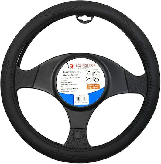 Car Steering Wheel Cover with Diameter 37-39cm Synthetic Black