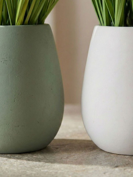 Iliadis Ghiveci Ceramică Alb 10x9x31εκ.