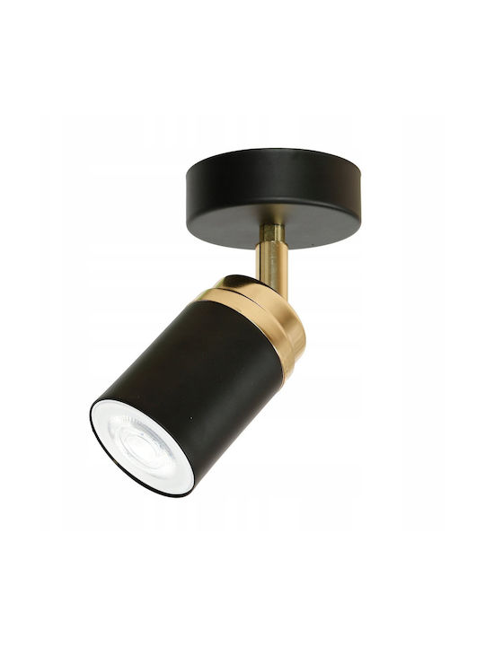 Luminex Reno Μονό Σποτ με Ντουί GU10 σε Μαύρο Χρώμα
