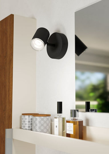 Eglo Consuma Single Spot with GU10 Socket in Black Color