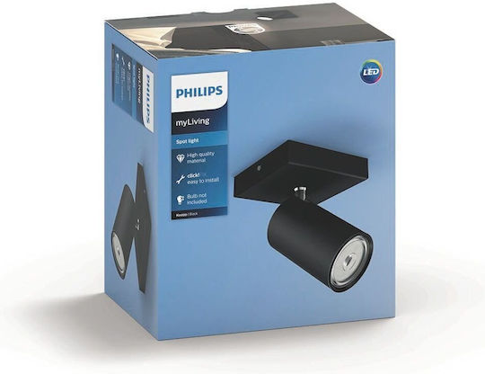 Philips myLiving Einzel Spot in Schwarz Farbe