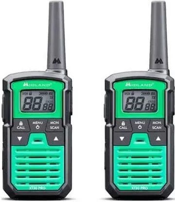 Midland XT30 Pro Walkie Talkie 0.5W mit Monochromdisplay Set 2Stück In Grün Farbe