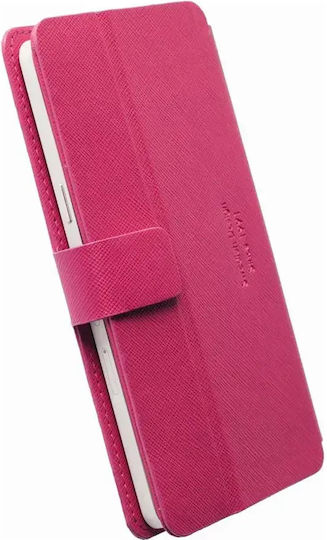 Krusell Leather Malmo Flipwallet Slide Book Case up to 4.5" Pink