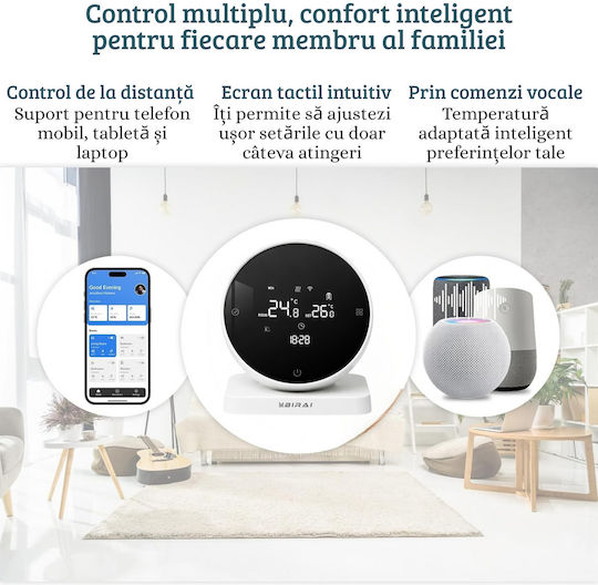 Termostat Digital de Cameră Smart cu Ecran Tactil și Wi-Fi