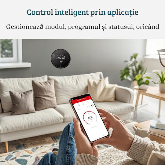 Termostat Digital de Cameră Smart cu Ecran Tactil și Wi-Fi
