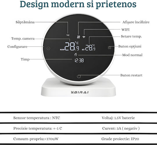 Цифров Термостат за Стая Smart с Тъчскрийн и Wi-Fi