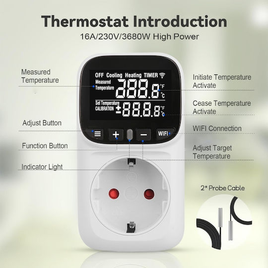 Sinotimer Termostat Digital de Cameră Smart cu Wi-Fi