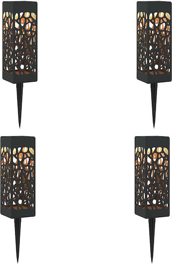 vidaXL Set of 4 Solar Light Lanterns Warm White with Photocell
