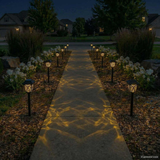 vidaXL Set 24 Solar Lights Traffic Lights Warm White With Photocell