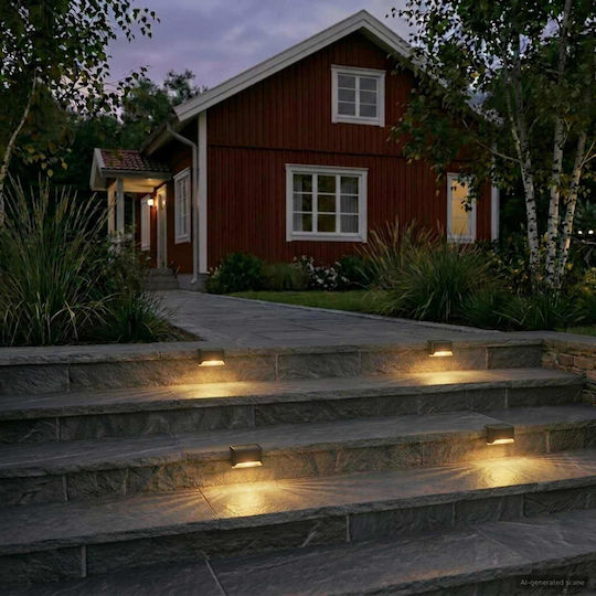vidaXL Set Of 4 Solar Lights Warm White With Photocell 8x4x4.5cm