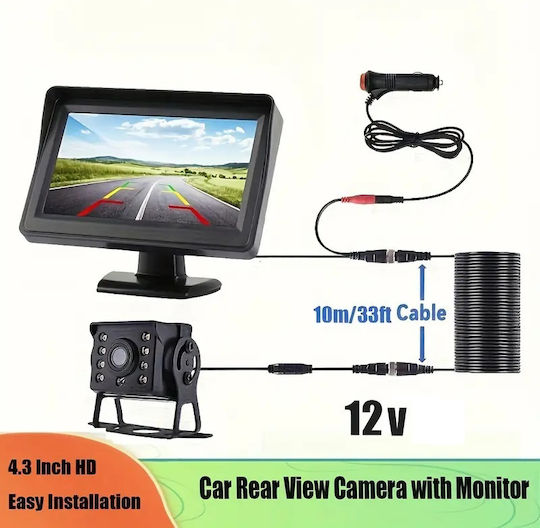 Podofo Car Reverse Camera with Screen and Night Vision Universal
