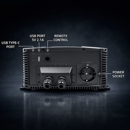 Qoltec Inverter Αυτοκινήτου Καθαρού Ημιτόνου 2000W για Μετατροπή 12V DC σε 230V AC