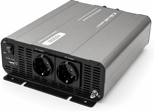 Qoltec Μετατροπέας Τάσης Ms Wave 12v 230v 2000w/4000w Usb Συμβατός Lifepo4 Gel Agm