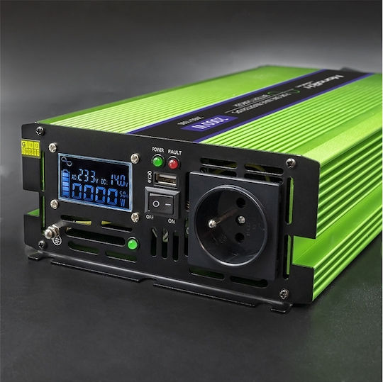 Qoltec Auto-Stromwandler Reine Sinuswelle 2000W für Umwandlung 12V Gleichstrom in 230V AC