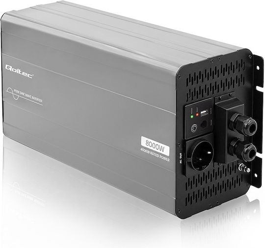 Qoltec Inverter Αυτοκινήτου Καθαρού Ημιτόνου 2500W για Μετατροπή 12V DC σε 230V AC