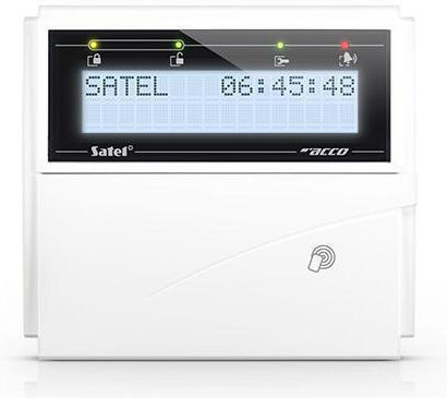 Satel Πληκτρολόγιο Συναγερμού με Οθόνη σε Λευκό Χρώμα 53553