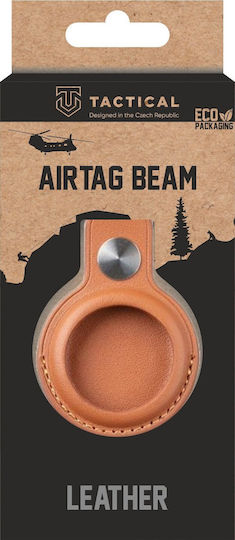 Tactical Beam Keychain Case Artifcial Leather for AirTag in Brown color