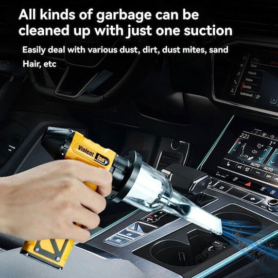 Car Handheld Vacuum Dry Vacuuming Rechargeable 12V Yellow