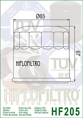 Φιλτρο Λαδιου Hiflofiltro Yamaha Tracer 9 Tracer 9 Gt Mt09 '21-'25 Hf205