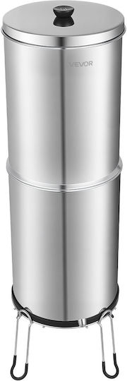 Vevor Gravity Feed Water Filter System 12.3l 304 Stainless Steel Countertop Water Filtration System Reduces Lead Up To 99% Chlorine 2 Carbon Filters 2 Defluorination Filters Spout Base