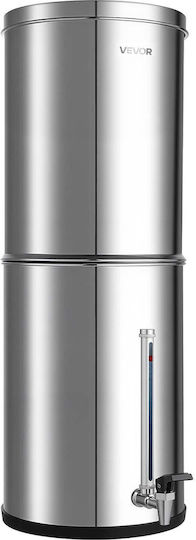 Vevor Water Filtration System Gravity Feed Countertop Water Filtration System Stainless Steel 12.3L 304 Reduces Lead Up To 99% Chlorine 2 Carbon Filters Water Level Faucet Camping At Home