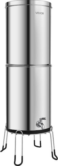 Vevor Gravity Feed Water Filter System 12.3l 304 Stainless Steel Countertop Water Filtration System Reduces Lead Up To 99% Chlorine 2 Carbon Filters 2 Defluorination Filters Spout Base