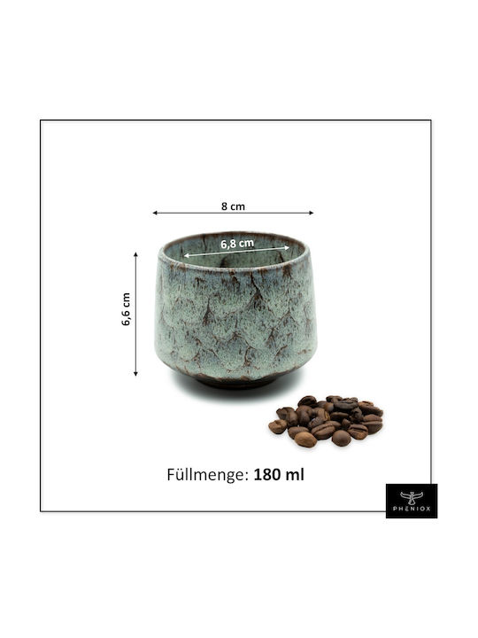 Set Cesti Cappuccino Ceramice Verzi 180ml 4 Bucăți