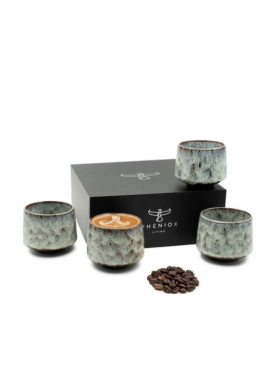 Set Cesti Cappuccino Ceramice Verzi 180ml 4 Bucăți