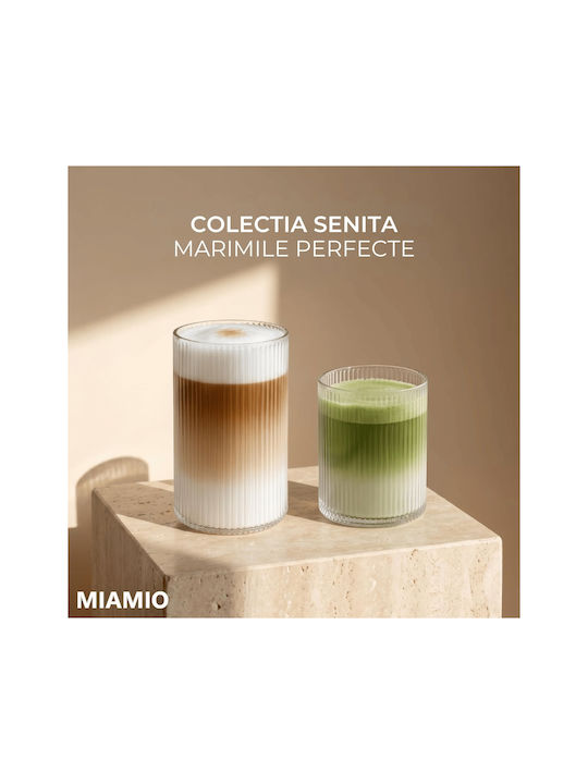 Miamio Set Pahare Pentru Apă / Cocteiluri / Cafea / Cafea Grecească Freddo Din Sticlă 280ml 12 Bucăți