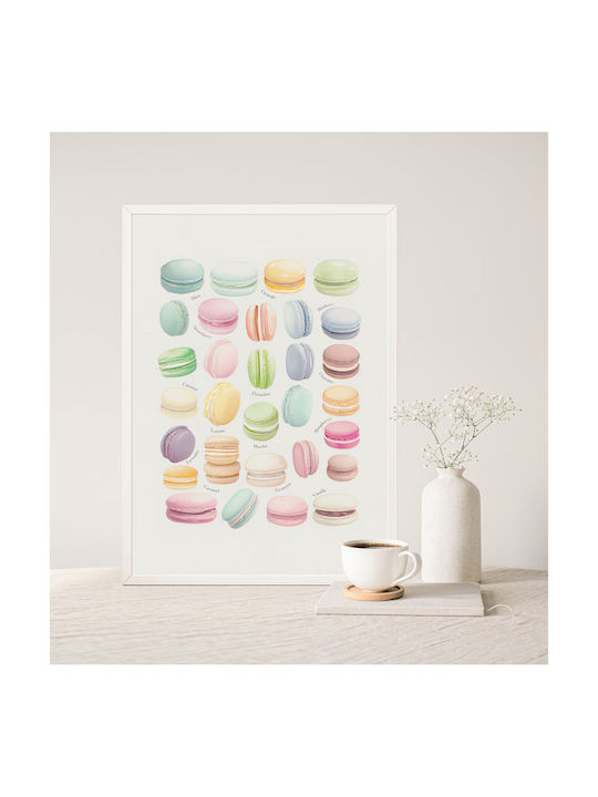 Poster Decorativ Bucătărie Artă Modernă Contemporană Design Macarons Hârtie Foto Lucioasă Print Fără Ramă A4 21 X 30 Cm