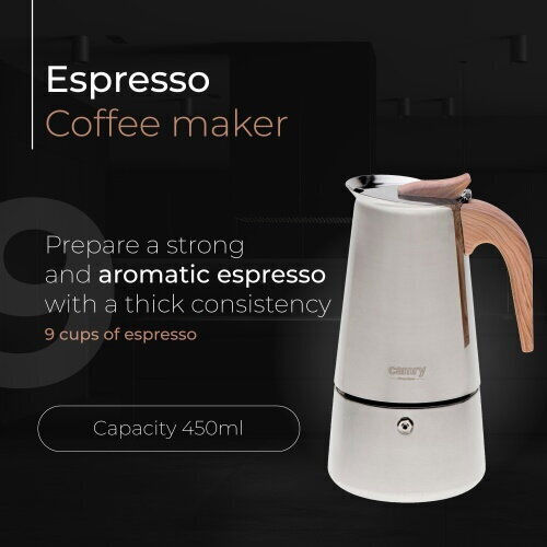 Camry Espressor Electric 9 Căni Inox Argintiu