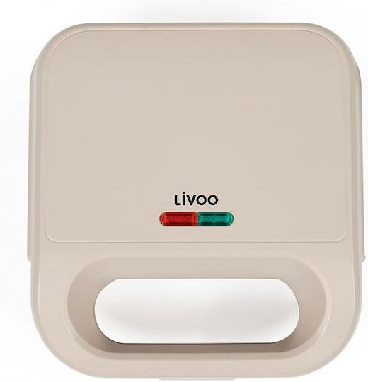Livoo Sandwich Maker with Non-Stick Removable Plates for 2 Toasts 750W