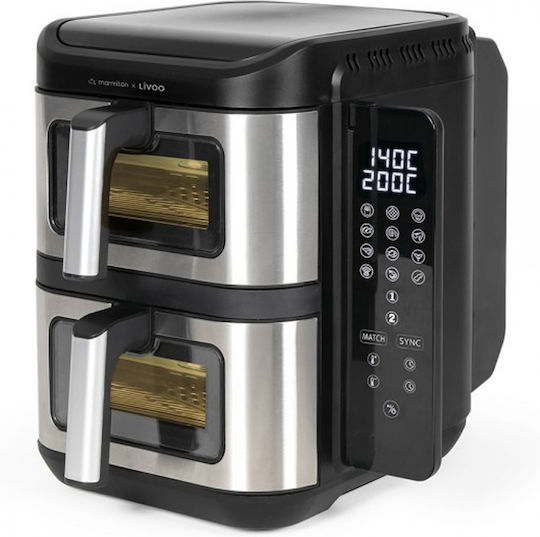 Livoo Marmiton Air Fryer με Διπλό Αποσπώμενο Κάδο 11lt Κόκκινο