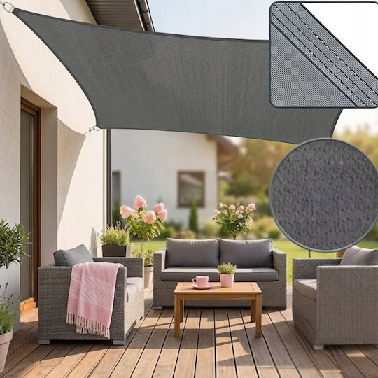 Rechteckiges Netz / Schattengewebe Grau 3x5m 160gr/m²