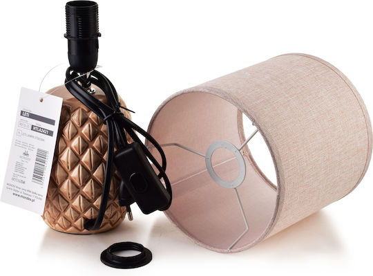 Lampa Πορτατίφ με Πορτοκαλί Καπέλο και Βάση