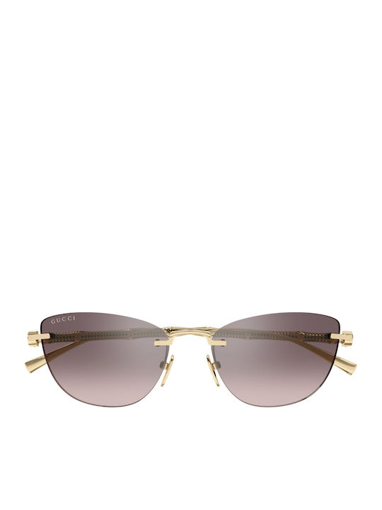 Gucci Ochelari de Soare Pentru Femei cu Ramă Aurie și Lentilă Aurie GG2063S 005