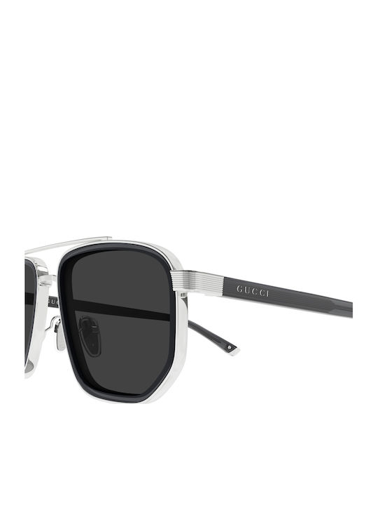 Gucci Мъжки Слънчеви очила със Сребърен Рамка и Сиви Стъкла GG2073S 001