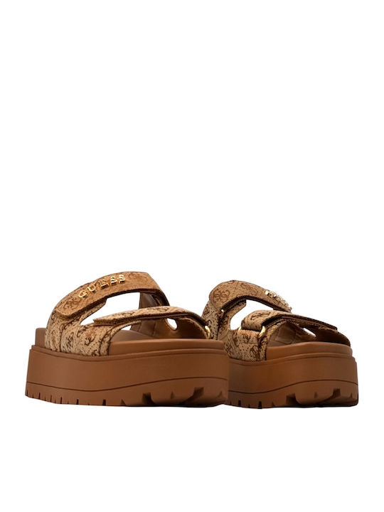 Sandale Flatforme Damă Maro