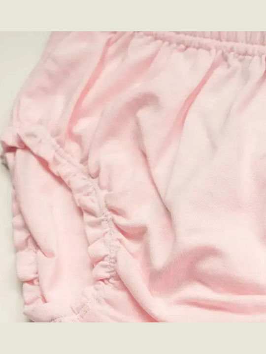 Girls Dress Short Sleeve Tulle Set with Panty Pink