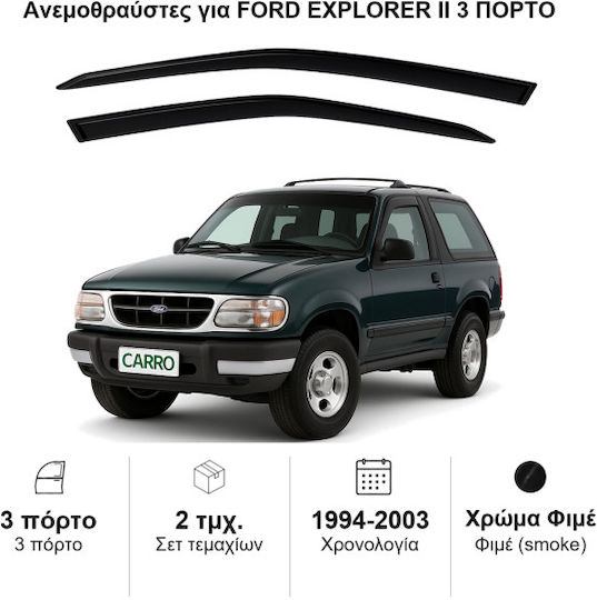 Heko Set deflectoare de vânt Dark Fime pentru Ford Explorator 2buc