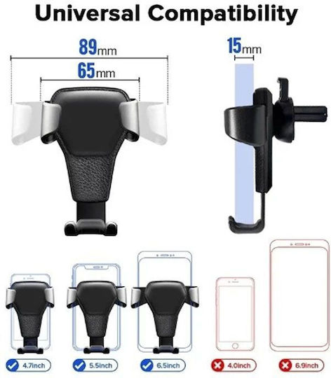 Andowl Car Mobile Holder Q-zg54 with Adjustable Hooks Car Mobile Holder Automobile Bracket Silver