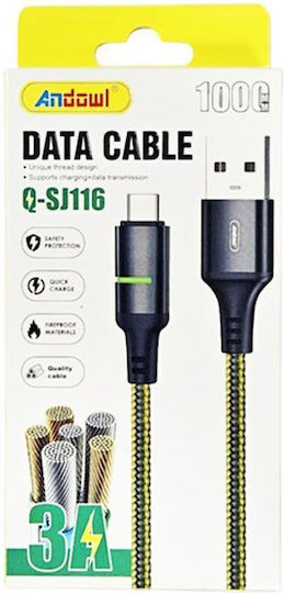 Andowl Cable USB-C male - USB-A 1m Q-SJ116